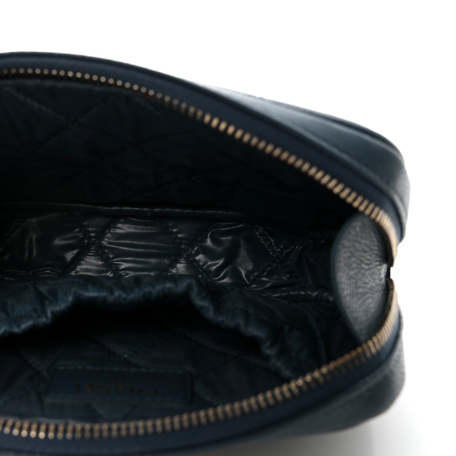 Chanel Caviar Quilted Small Curvy Pouch Cosmetic Case Blue 5 of 8