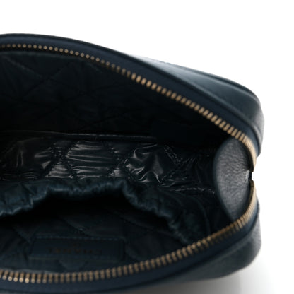 Chanel Caviar Quilted Small Curvy Pouch Cosmetic Case Blue 5 of 8