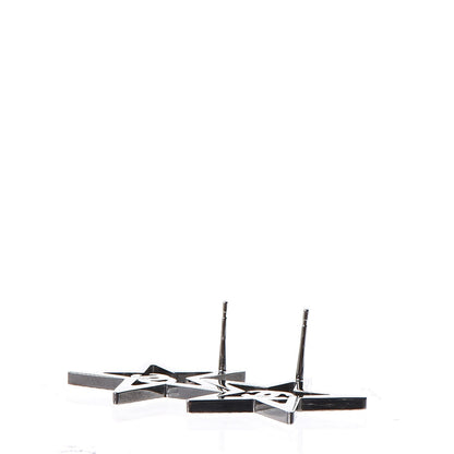 Chanel Ruthenium Crystal Star CC Earrings Iridescent Pink 4 of 6