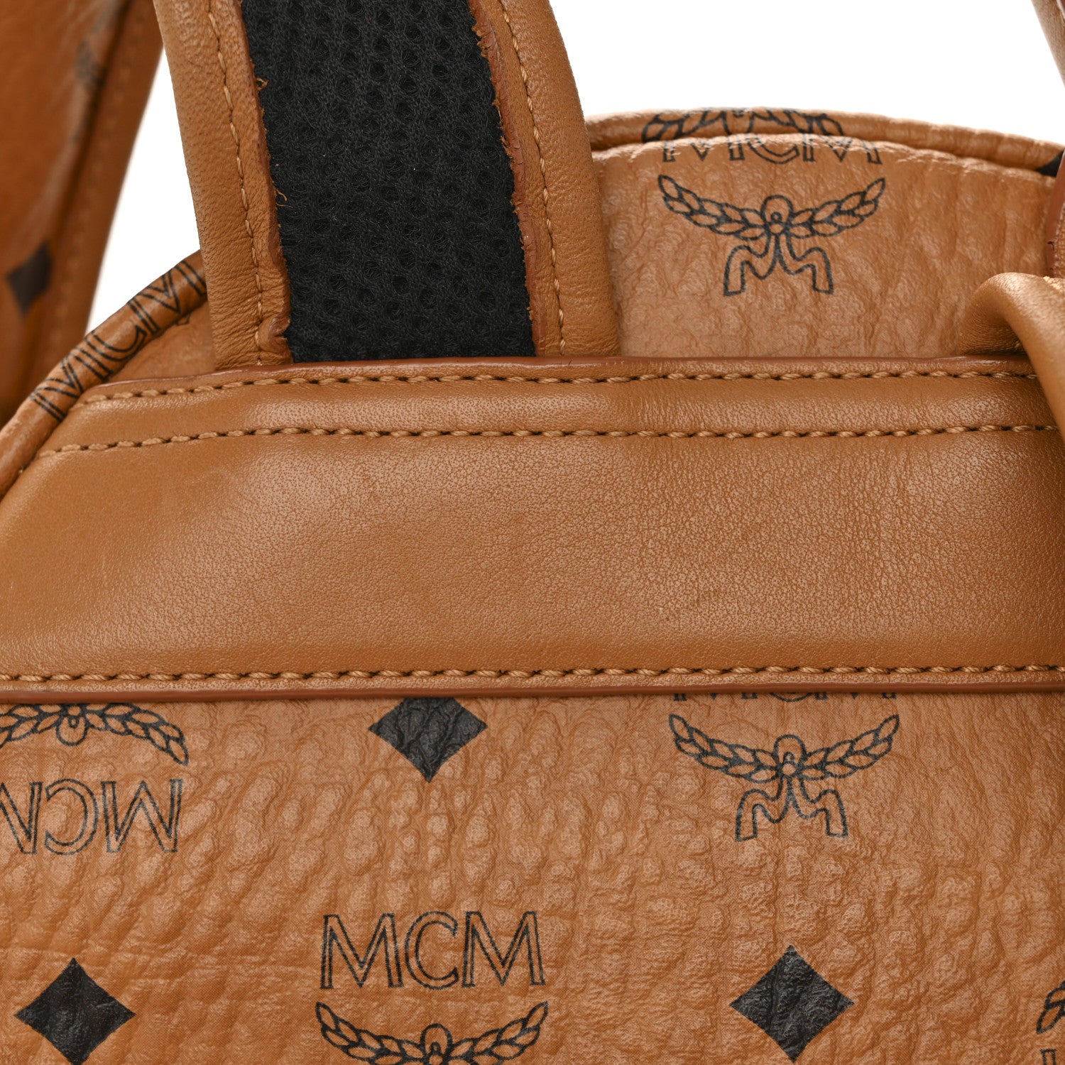 MCM Visetos Studded Small Stark M Backpack Cognac 1800871