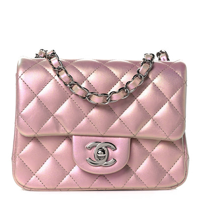 Chanel Iridescent Calfskin Quilted Mini Square Flap Pink 1 of 8