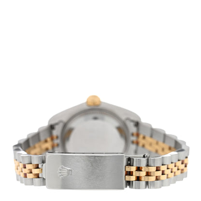 Rolex Stainless Steel 18K Yellow Gold 26mm Oyster Perpetual Datejust Watch White Pyramid Roman 79173 3 of 5