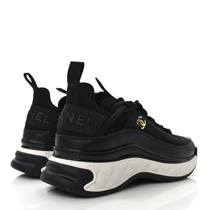 Chanel Velvet Calfskin Mixed Fibers CC Sneakers 37 Black 5 of 10