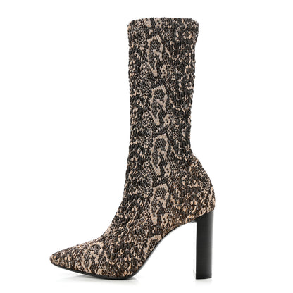 Saint Laurent Stretch Fabric Calf Heel Boots 37 Beige Vintage 1 of 11
