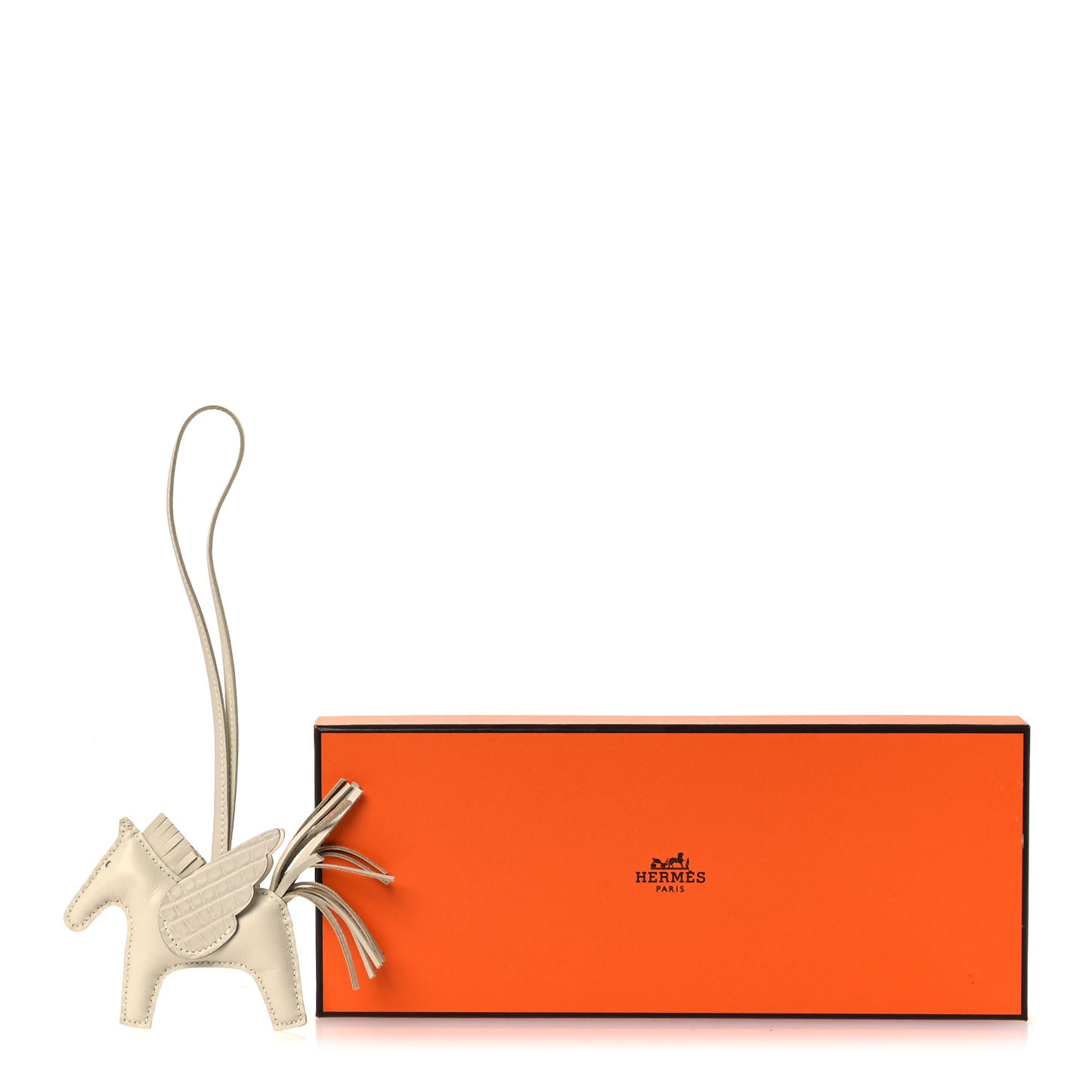Milo Lambskin Matte Alligator Touch Grigri Rodeo Pegase Horse Bag Charm PM Craie Nata Beton