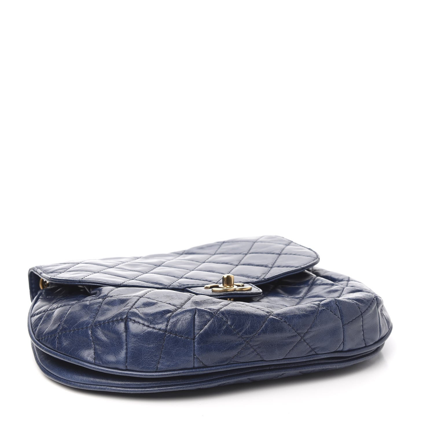 Chanel Glazed Calfskin Quilted Medium Bubble CC Flap Navy 3 of 11
