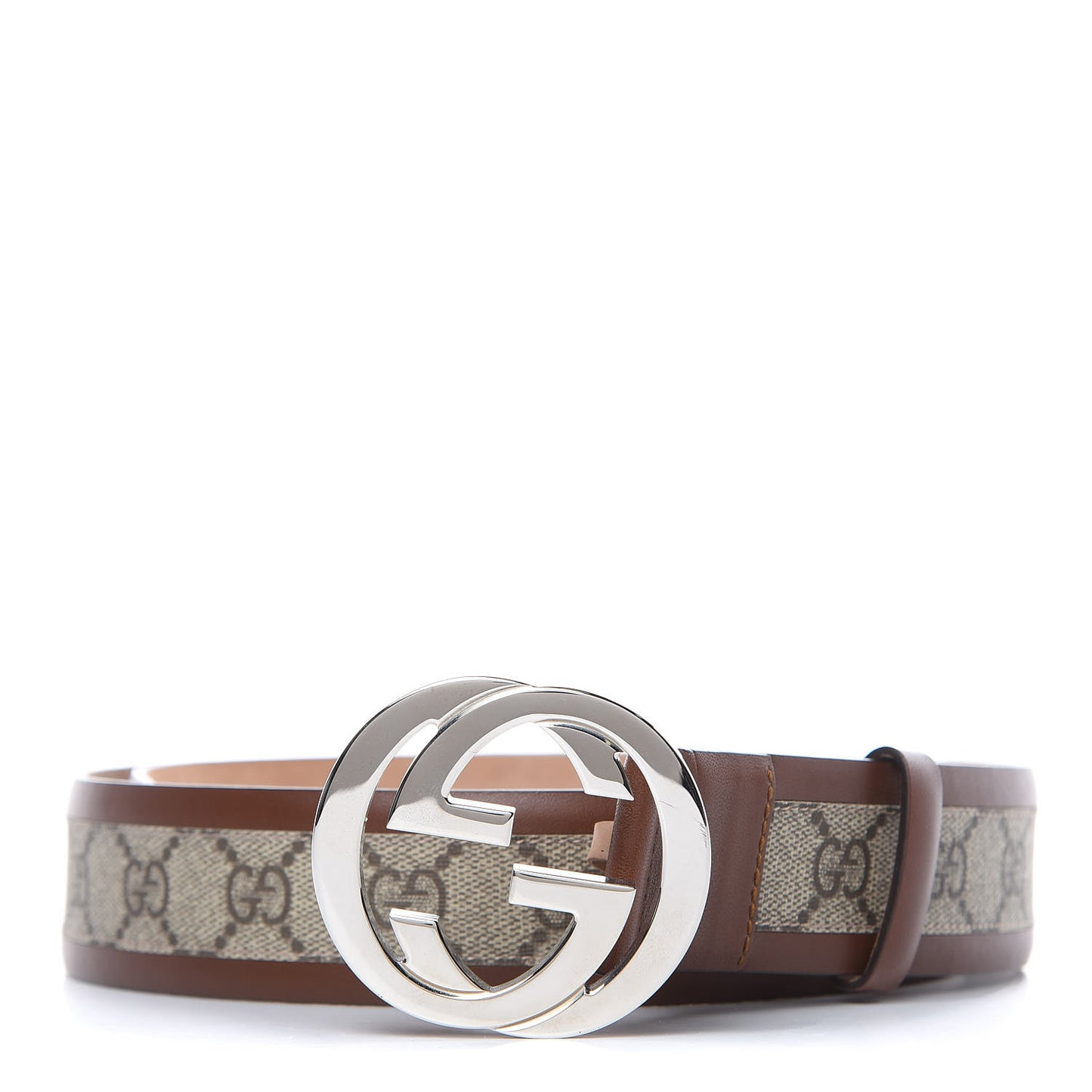 GG Supreme Monogram Selleria Interlocking G 40mm Belt 95 38 Beige Ebony Cuir