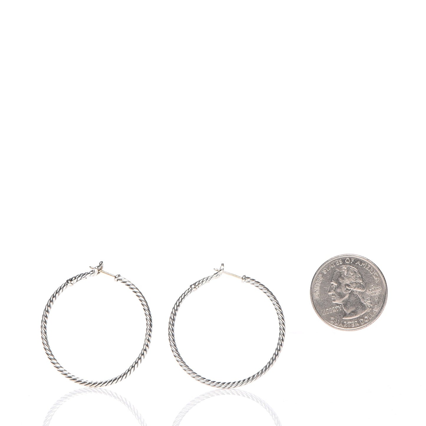 Sterling Silver Large Cable Classics Hoop Earrings