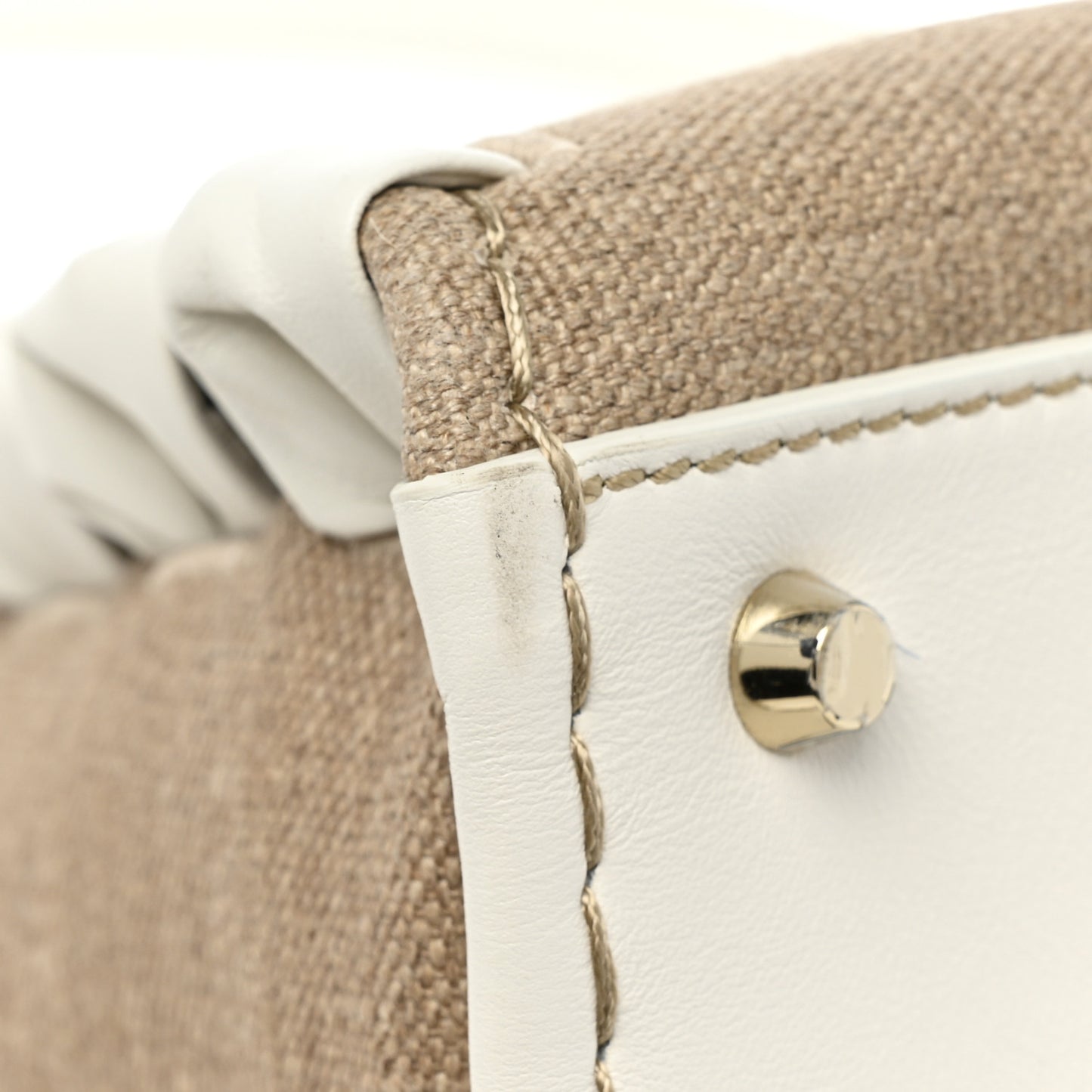 Calfskin Linen Medium Edith White