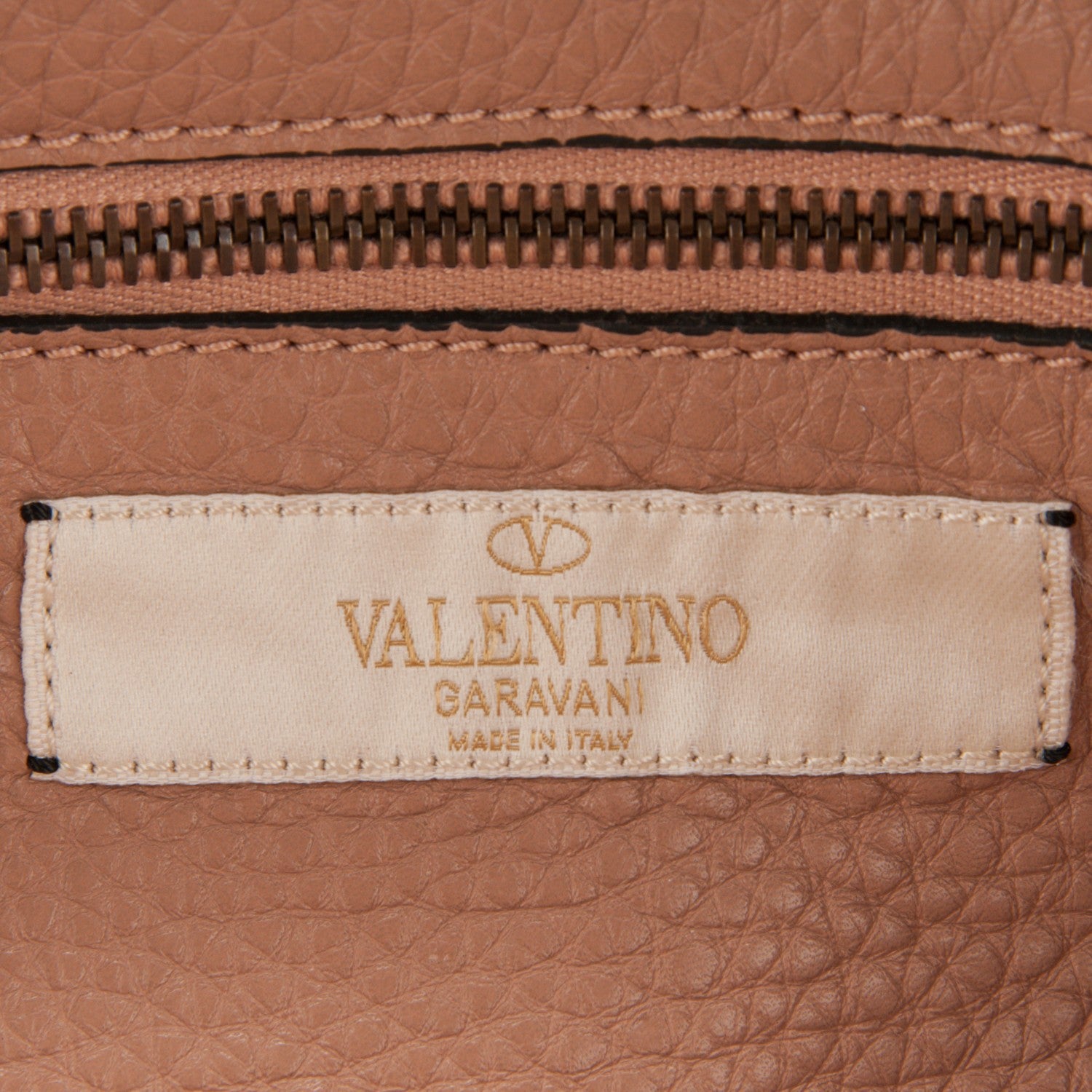 Valentino Garavani Pebbled Calfskin Beaded Small Rockstud Tote Nude 6 of 7