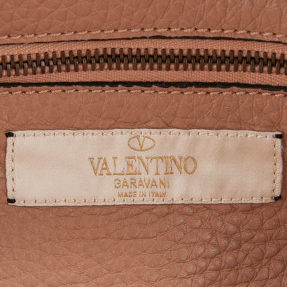 Valentino Garavani Pebbled Calfskin Beaded Small Rockstud Tote Nude 6 of 7