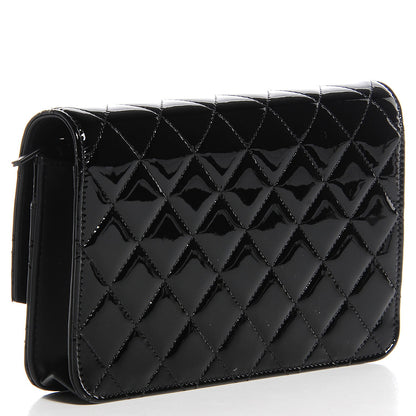 Chanel Patent Quilted Brilliant Wallet On Chain WOC Black 3 of 8