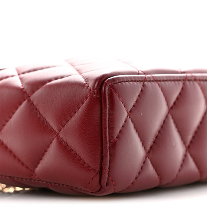 Chanel Lambskin Quilted Top Handle Slim Vanity With Chain Burgundy 9 of 11