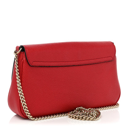 Gucci Pebbled Calfskin Medium Soho Flap Crossbody Vibrant Red 3 of 11