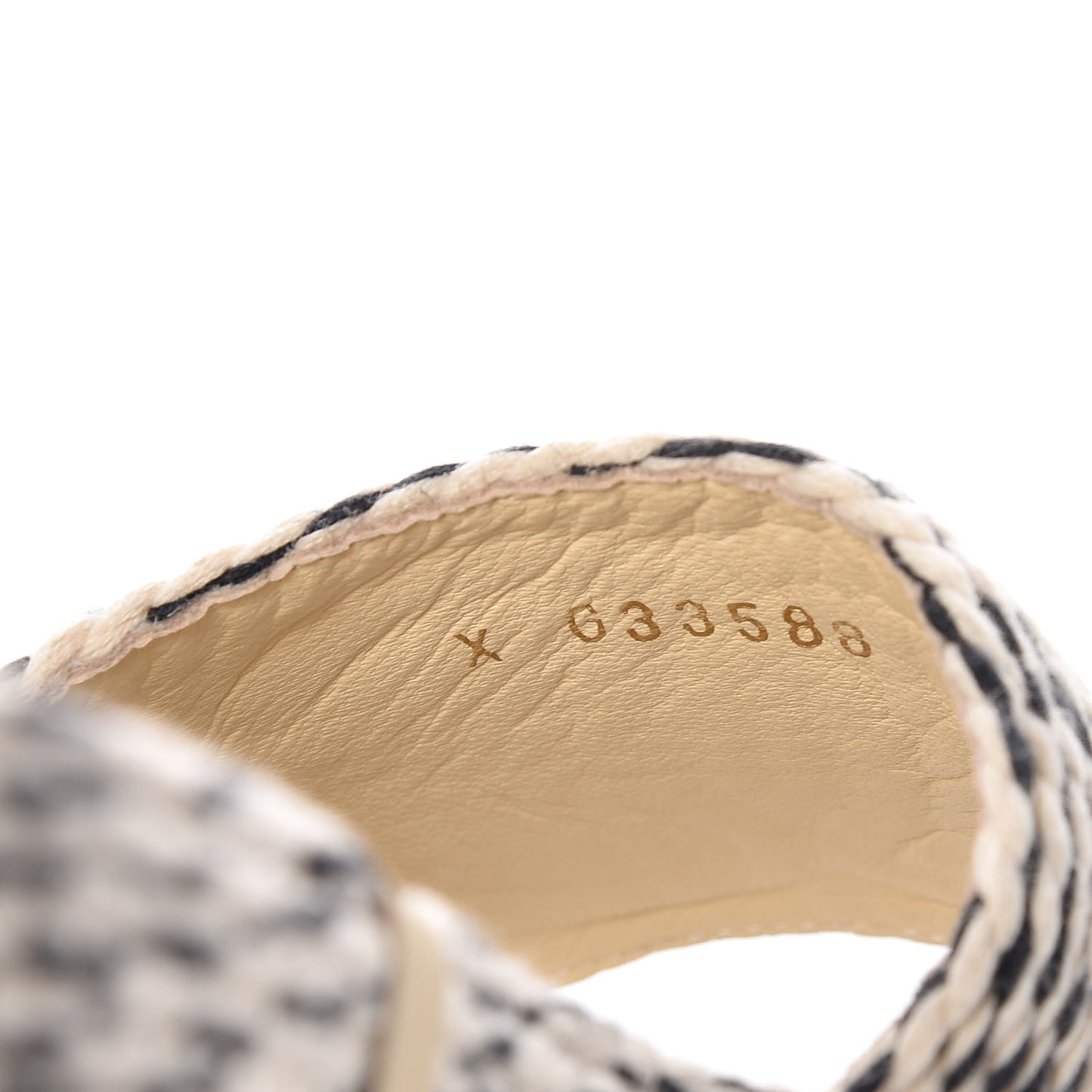Cord CC Espadrille Slip On Sandals 36 Beige Black