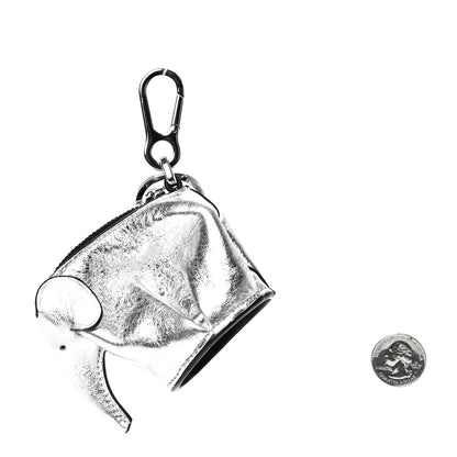 Loewe Metallic Calfskin Mini Elephant Coin Purse Silver 2 of 3