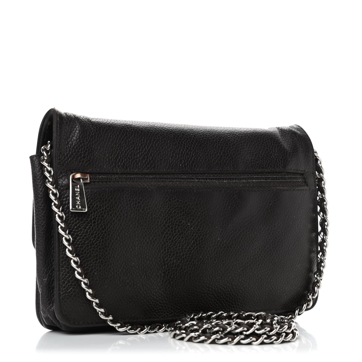 Chanel Caviar Timeless CC Wallet On Chain WOC Dark Brown 2 of 8
