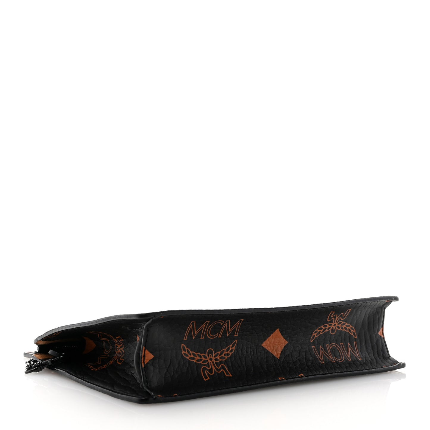 Visetos Zip Chain Pouch Black Cognac