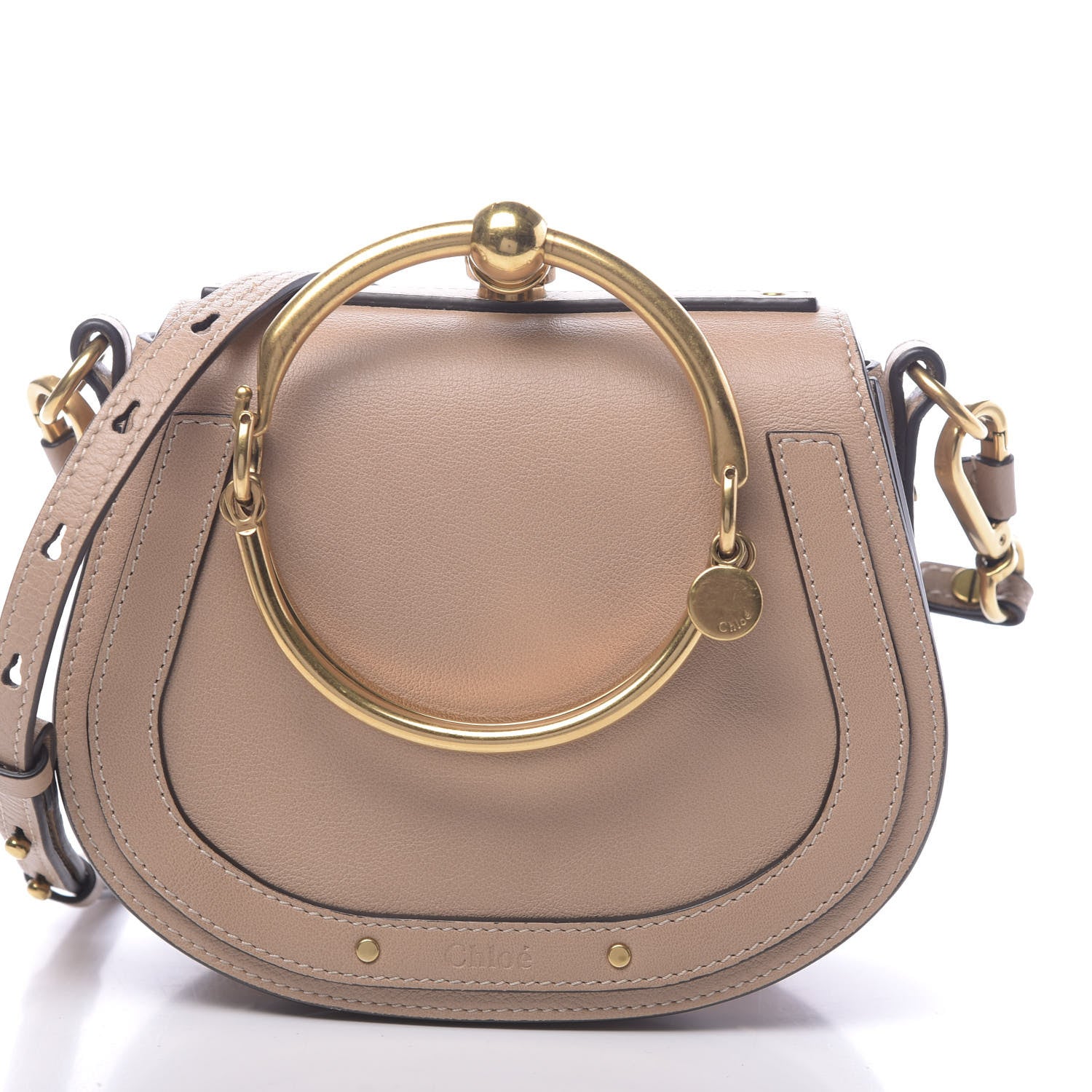 Chloe Calfskin Suede Small Nile Bracelet Bag Biscotti Beige 7 of 9