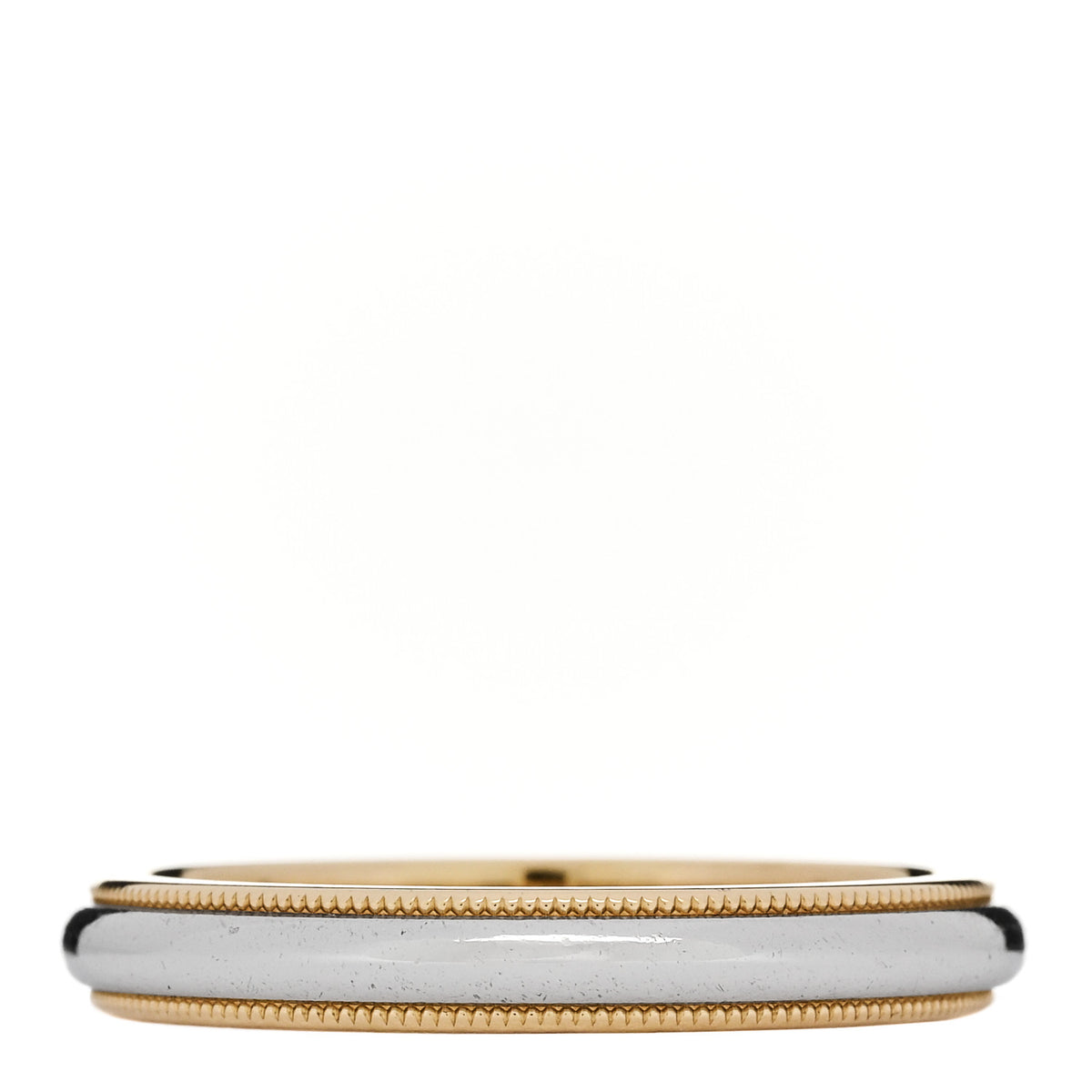 Tiffany Platinum 18K Yellow Gold 3mm Milgrain Wedding Band Ring 60 9 1 of 4