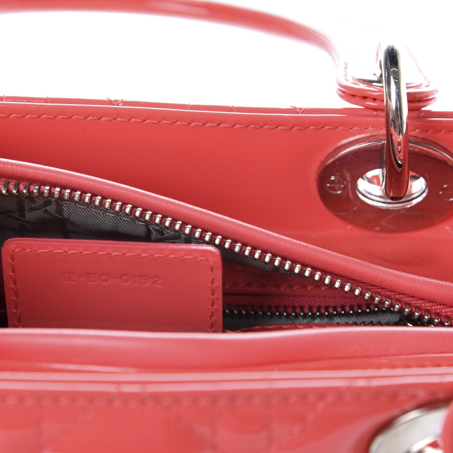 Patent Cannage Medium Lady Dior Coral
