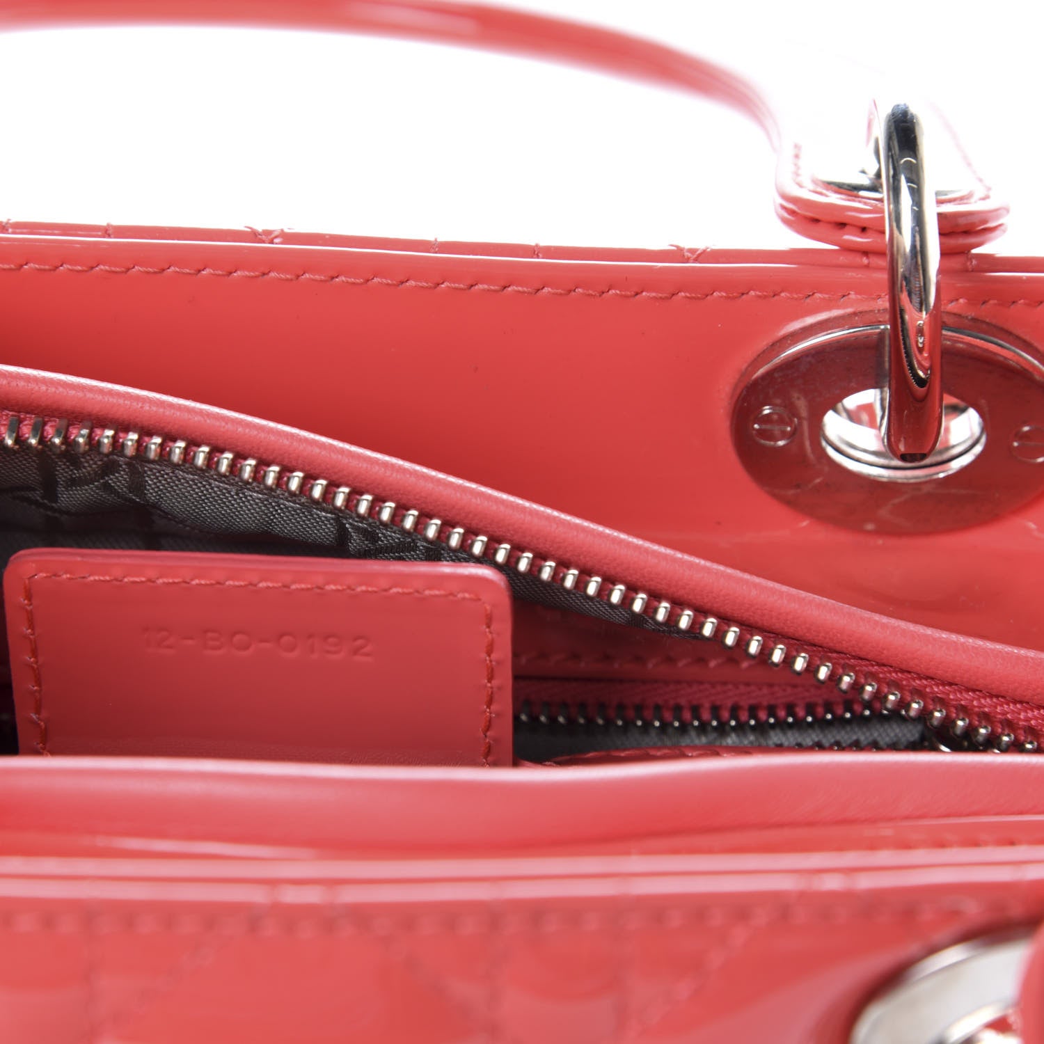 Christian Dior Patent Cannage Medium Lady Dior Coral 11 of 12