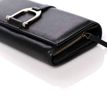 Gucci Calfskin Stirrup Continental Wallet Black 8 of 9