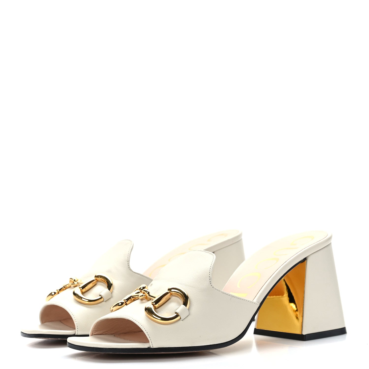 Gucci Nappa Horsebit 75mm Slide Sandals 38.5 Mystic White 3 of 7