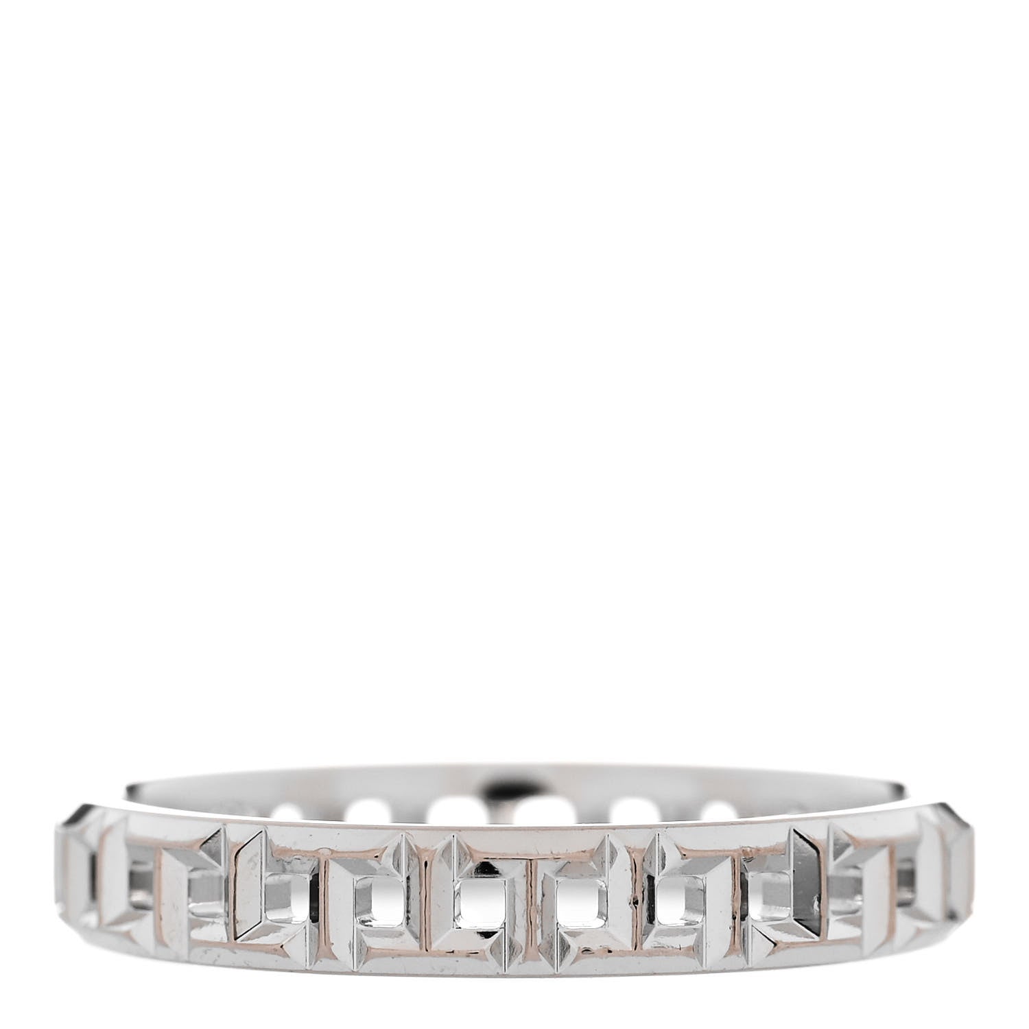 Tiffany 18K White Gold Narrow T True Band Ring 60 9 3 of 5