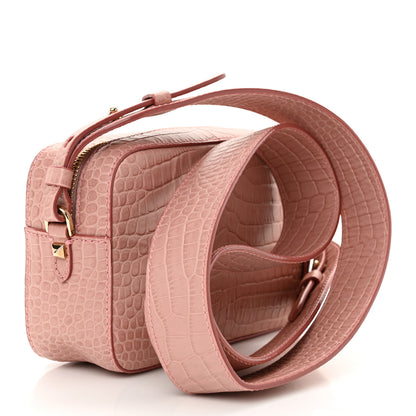 Jimmy Choo Calfskin Crocodile Embossed Varenne Camera Bag Blush 3 of 10
