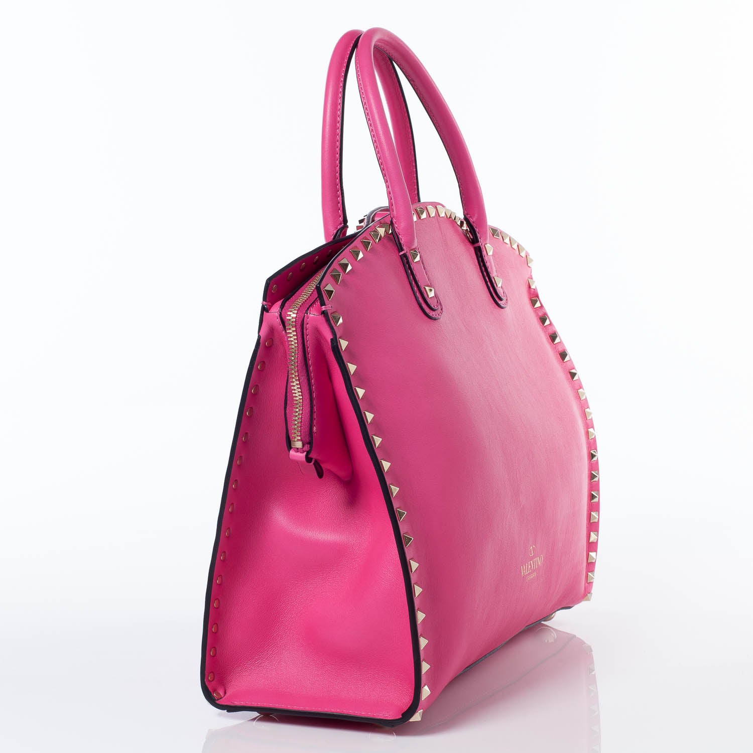 Valentino Garavani Vitello Rockstud Dome Shopper Pink 3 of 10
