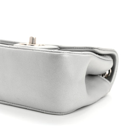 Chanel Metallic Lambskin Chevron Quilted Mini Flap Silver 10 of 10