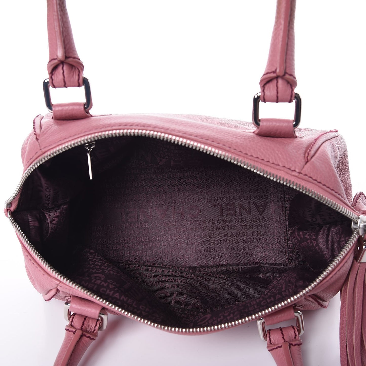 Calfskin Small Tassel Satchel Pink