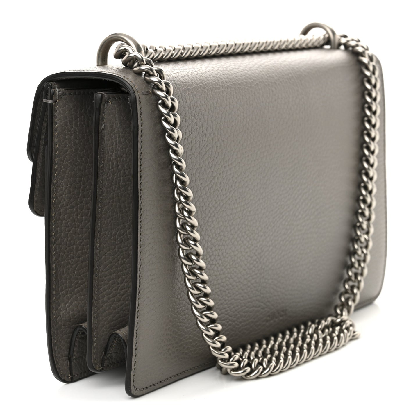 Pebbled Calfskin Small Dionysus Shoulder Bag Dusty Grey