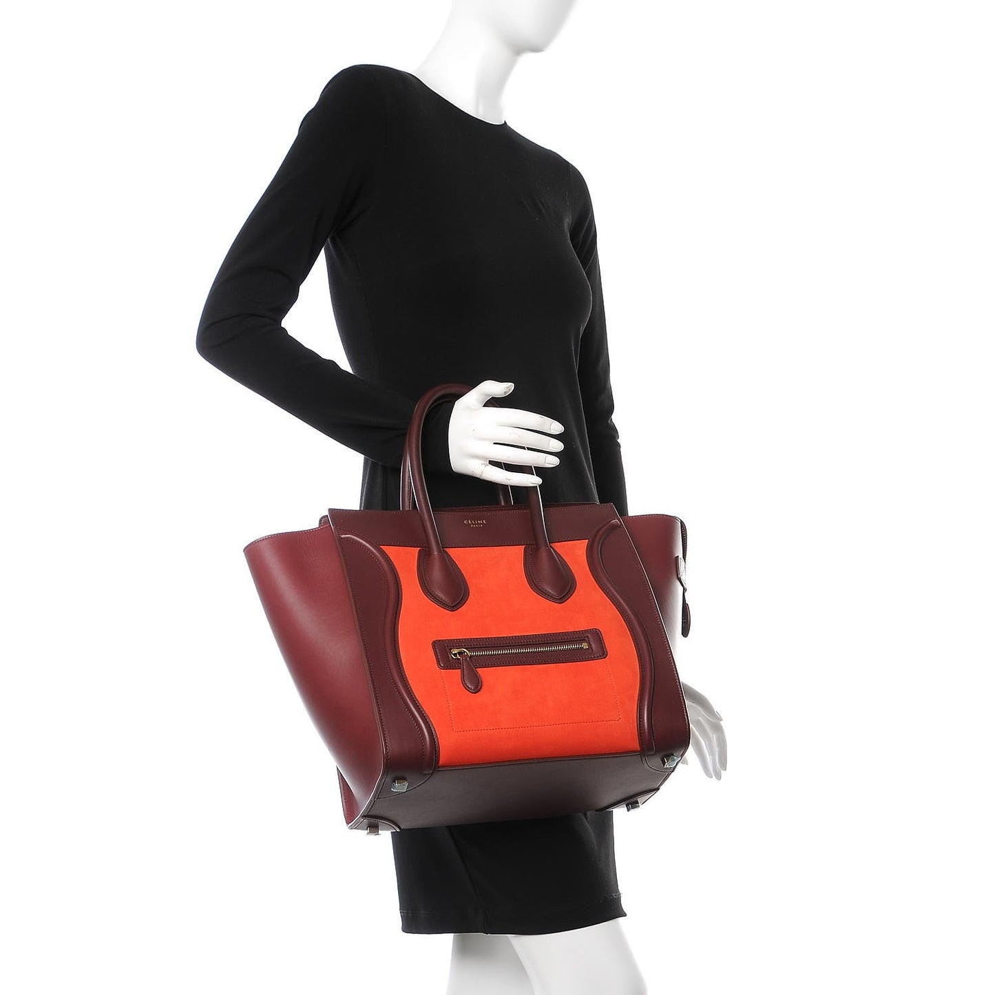 Nubuck Smooth Calfskin Mini Luggage Vermillion