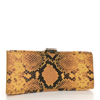 Balenciaga Shiny Calfskin Python Effect Small Hourglass Top Handle Bag Orange Black 4 of 10