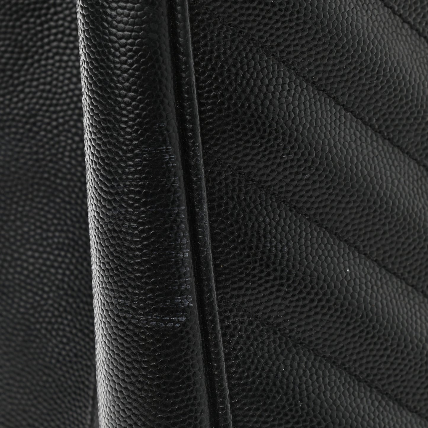 Grain De Poudre Matelasse Chevron Monogram Shopping Bag Black
