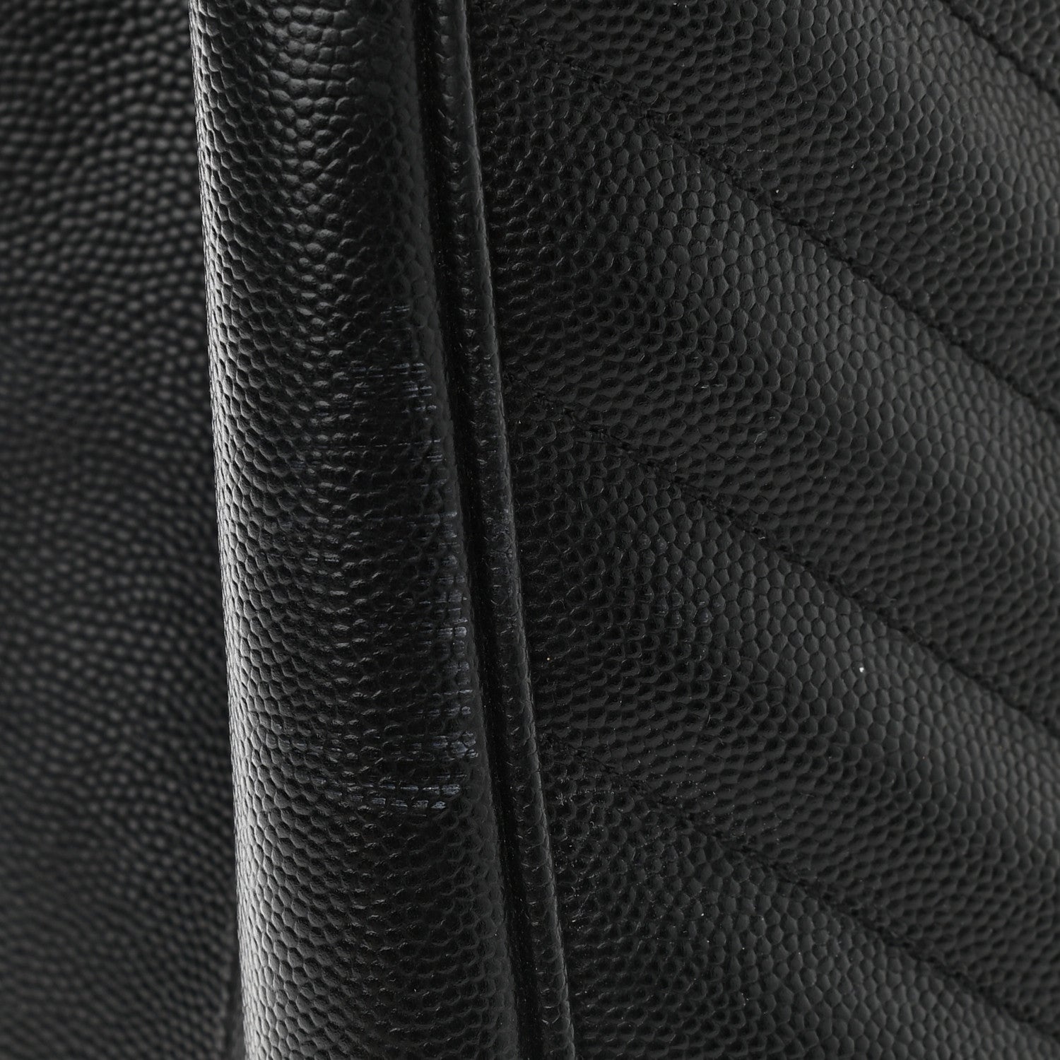 Saint Laurent Grain De Poudre Matelasse Chevron Monogram Shopping Bag Black 9 of 11