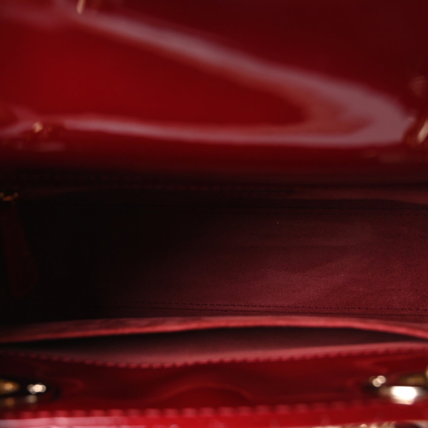 Patent Cannage Small Lady Dior Cherry Red