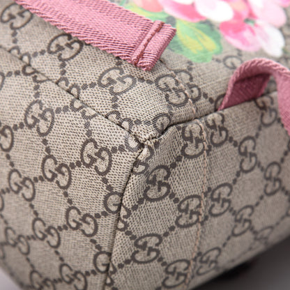Gucci GG Supreme Monogram Blooms Medium Single Buckle Backpack Beige Multicolor Dry Rose 10 of 11