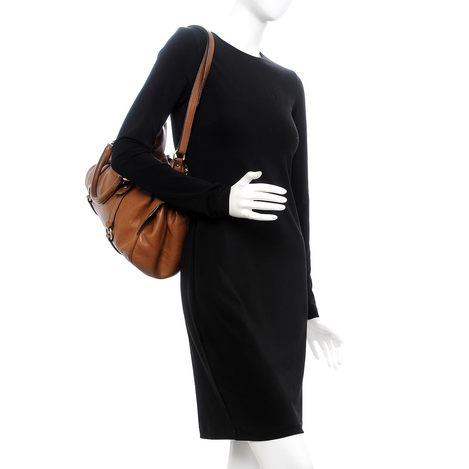 Miu Miu Vitello Medium Bow Bag Brown 2 of 12