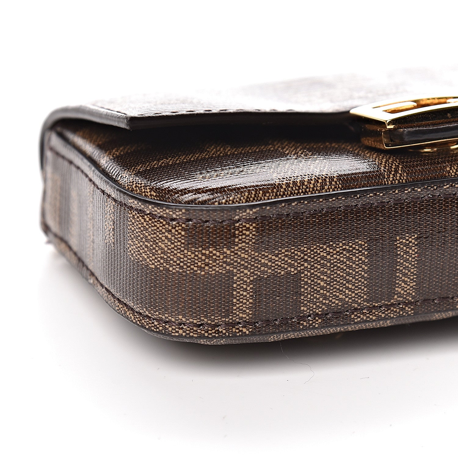 Fendi Glazed Fabric FF 1974 Nano Baguette Belt Charm Mogano Panna 9 of 11