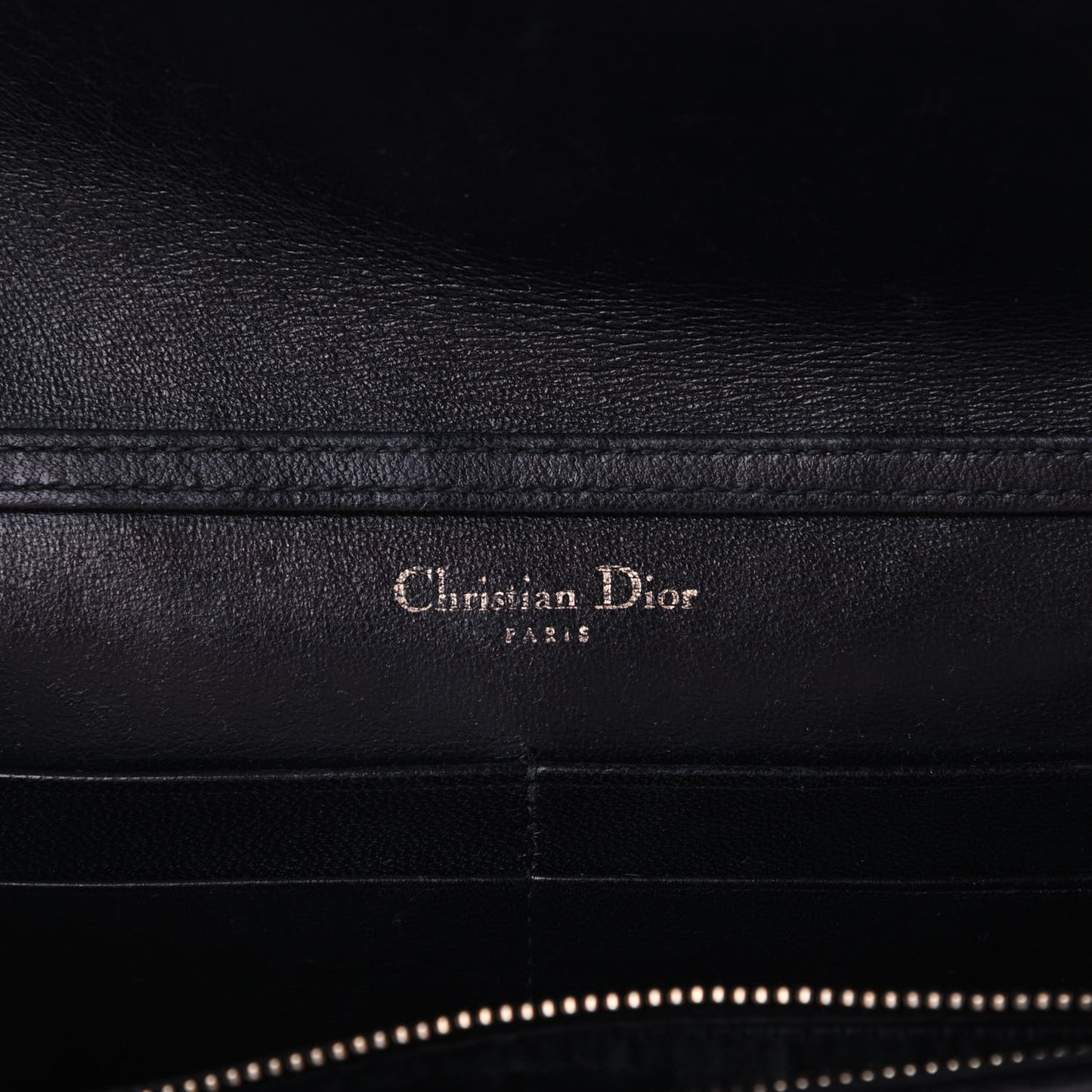 Calfskin Studded Diorama Wallet on Chain Pouch Black