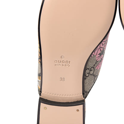 Gucci GG Supreme Monogram Bengal Womens Princetown Slippers 38 Beige Crop Pink 6 of 9