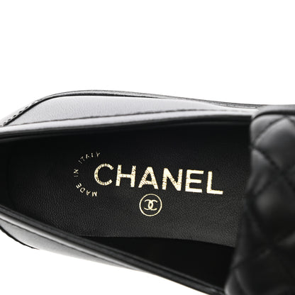 Chanel Lambskin Quilted CC Turnlock Loafers 39 Black 7 of 9