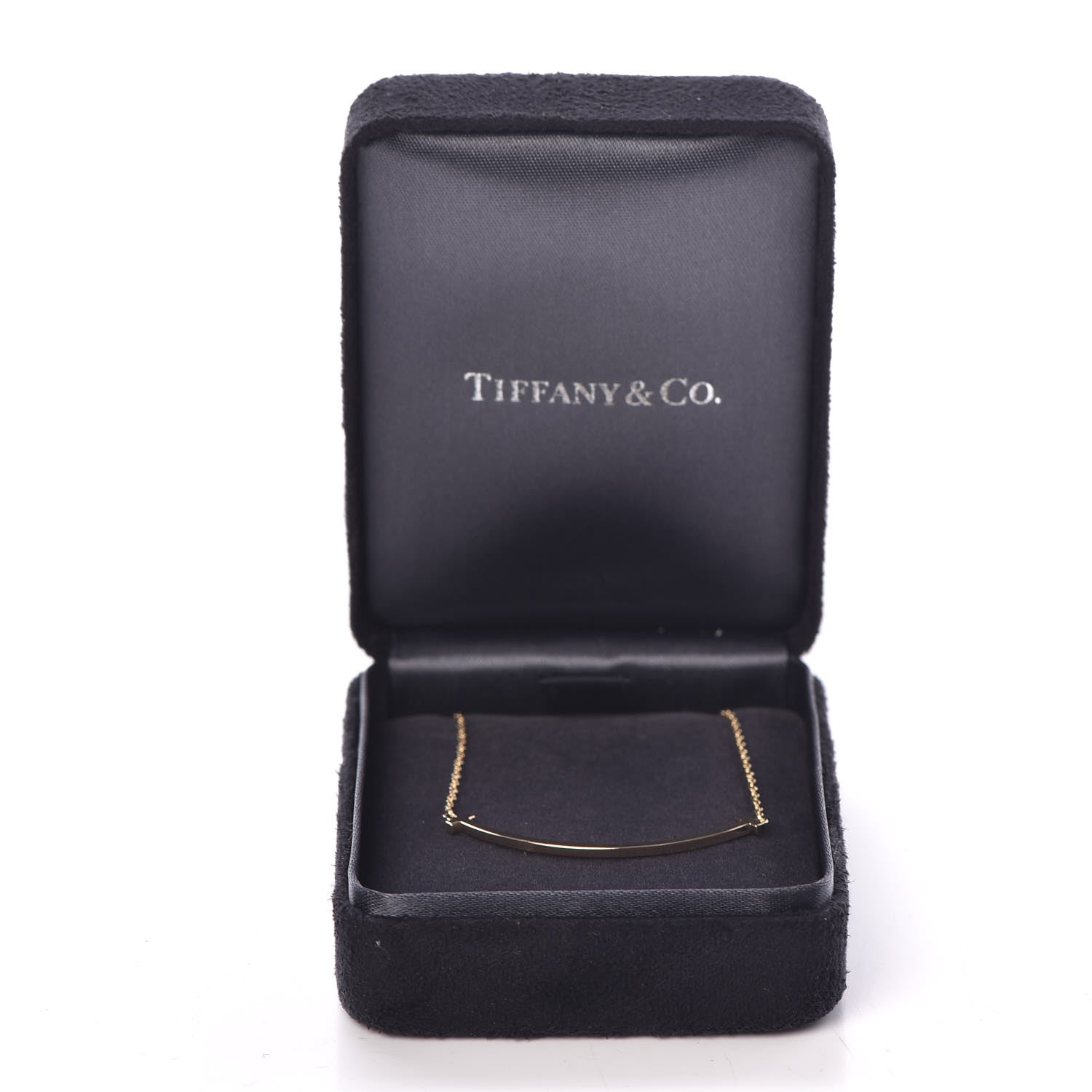 Tiffany 18K Yellow Gold Small T Smile Pendant Necklace 7 of 7