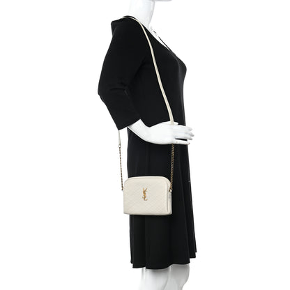 Saint Laurent Lambskin Quilted Gaby Zipped Pouch Crema Soft 2 of 12