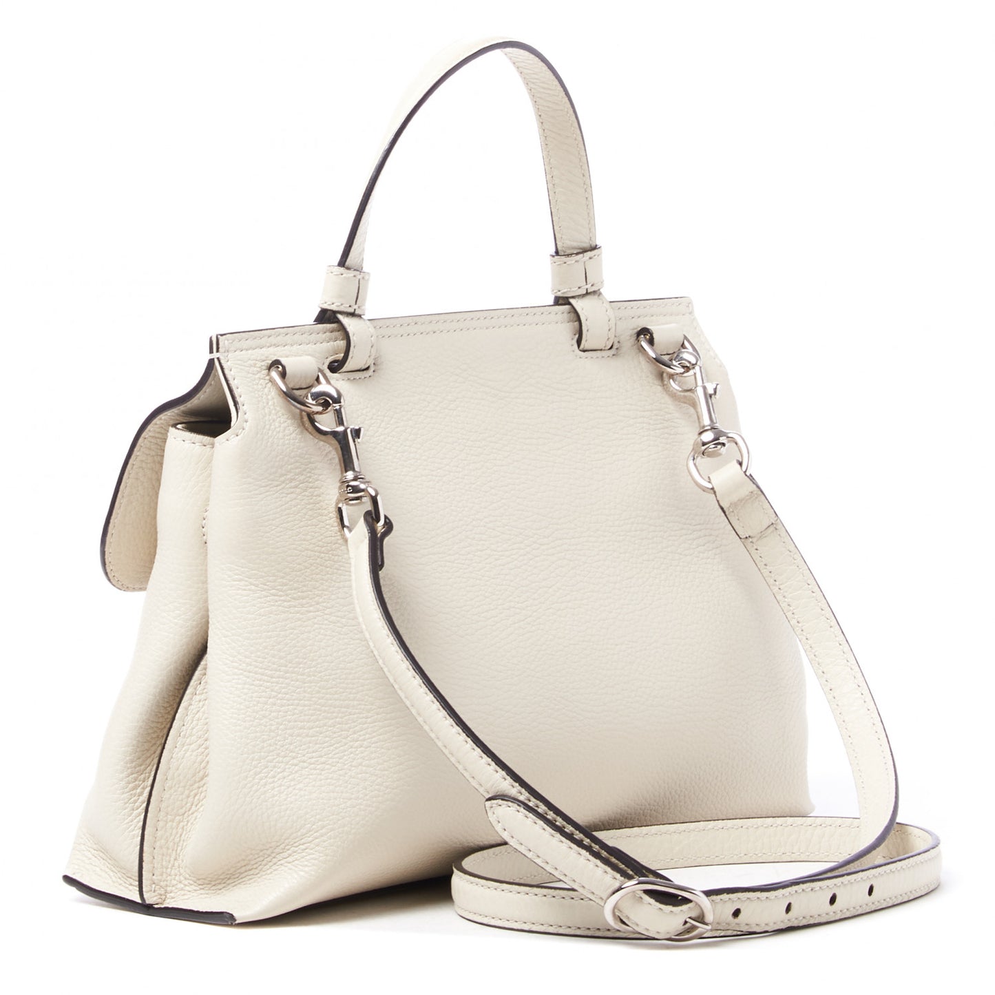 Cellarius Calfskin Small Bamboo Daily Top Handle Bag Mystic White