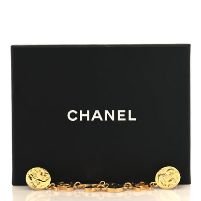 Chanel Metal Disc CC Long Drop Earrings Gold 5 of 5