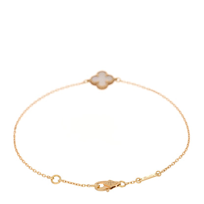 Van Cleef & Arpels 18K Yellow Gold Mother of Pearl Sweet Alhambra Bracelet 2 of 5